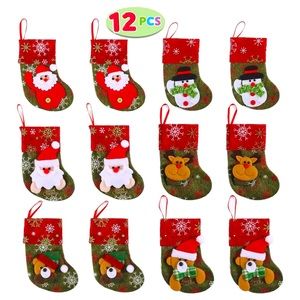 Mini 3D Christmas Stockings, 12 Pcs-2 PACKS